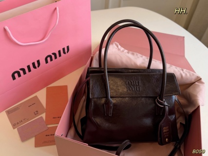 Miu Miu Aventure Nappa Leather Top Handle Bag
