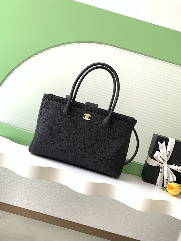 Chanel AS2157 Black Gold Cerf Tote