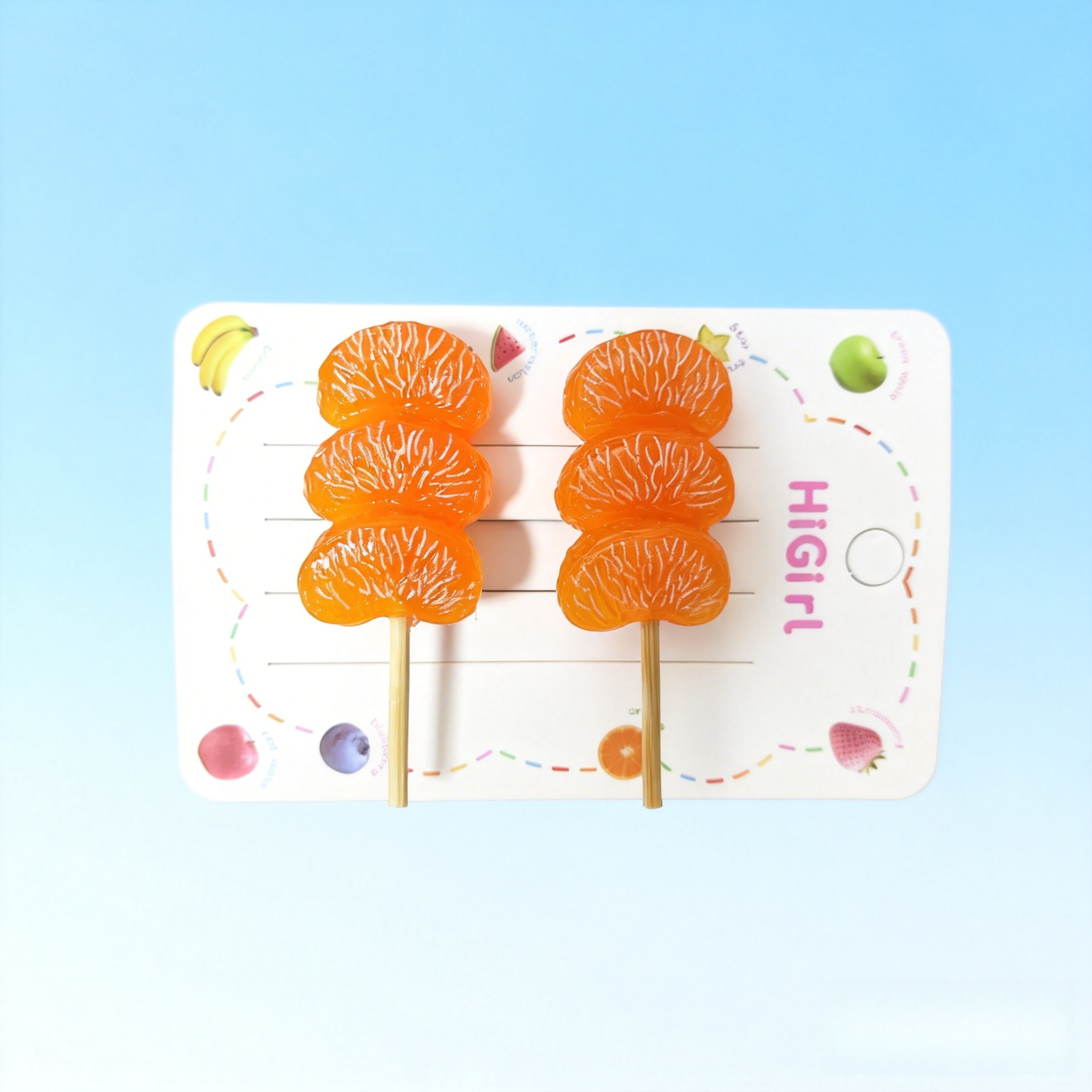 Fake Orange Candy-Coated Hawthorn Hair Clip