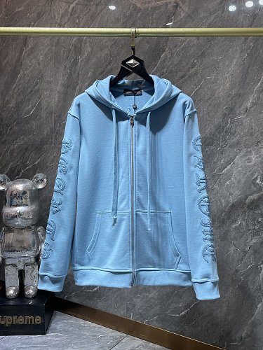Chrome Hearts Cross Rhinestone Zip Up Hoodie