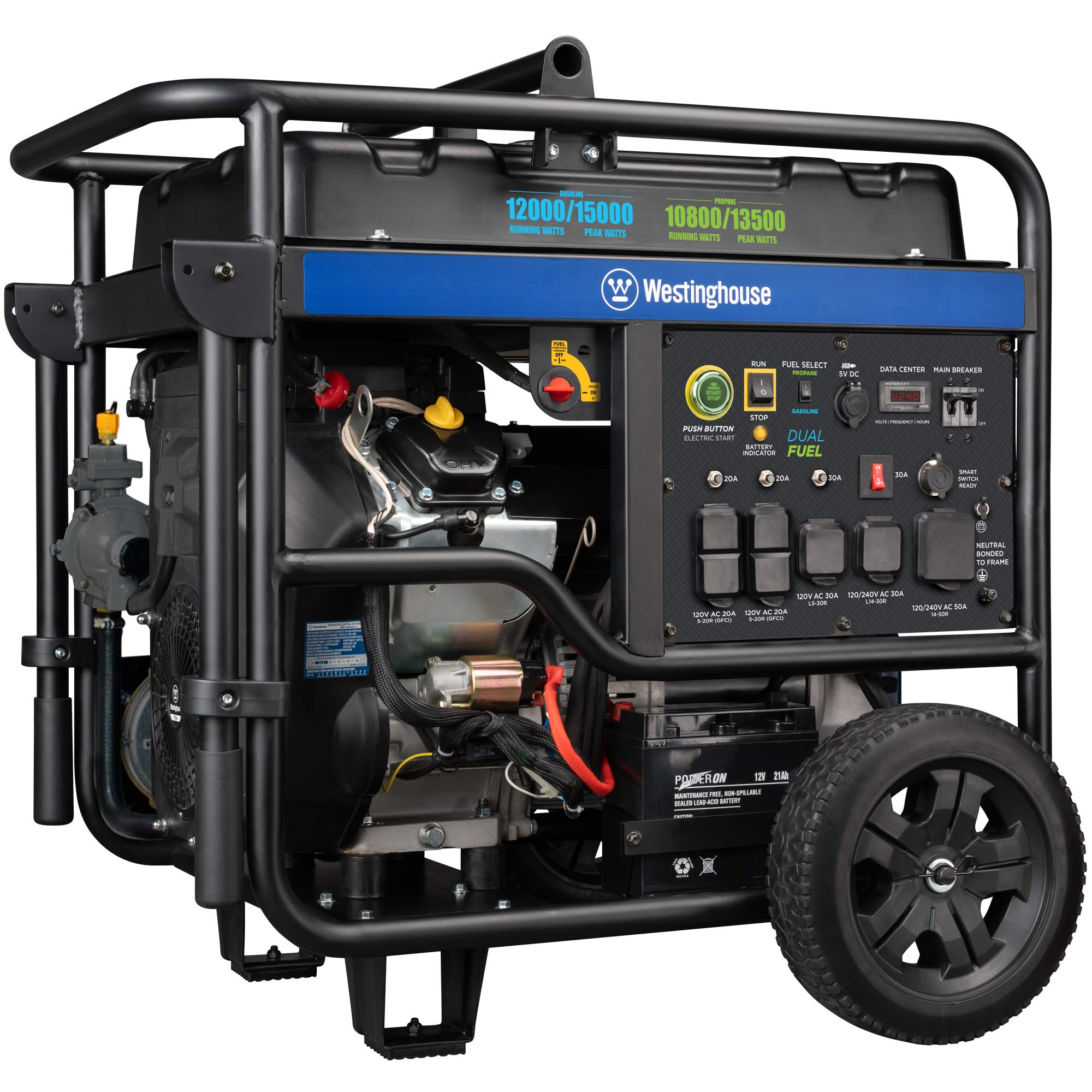 Westinghouse 12500 Watt Dual Fuel Home Backup Portable Generator