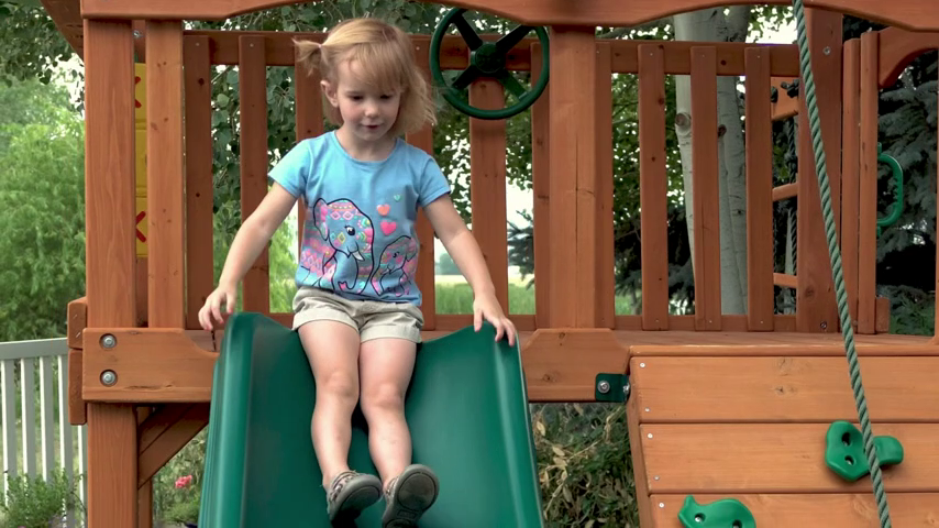 Deluxe Wooden Swing Set with Vinyl Canopy Roof