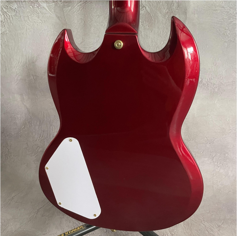 Electric Guitar Red HHH Pickups Tremolo Bridge Top Mahogany Body