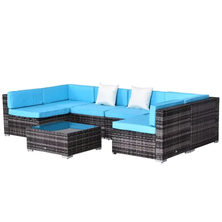 7 Piece Rattan Sofa Set Furniture Patio Set