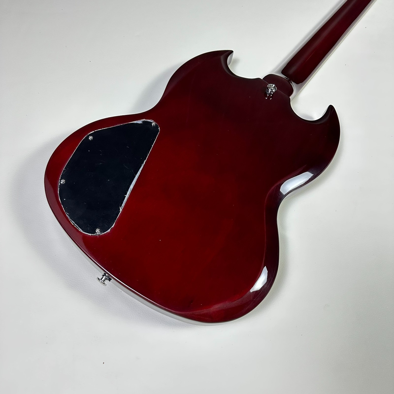 G400 Angus Young Dark Wine Red SG Electric Guitar with Lightning Bolt Inlays