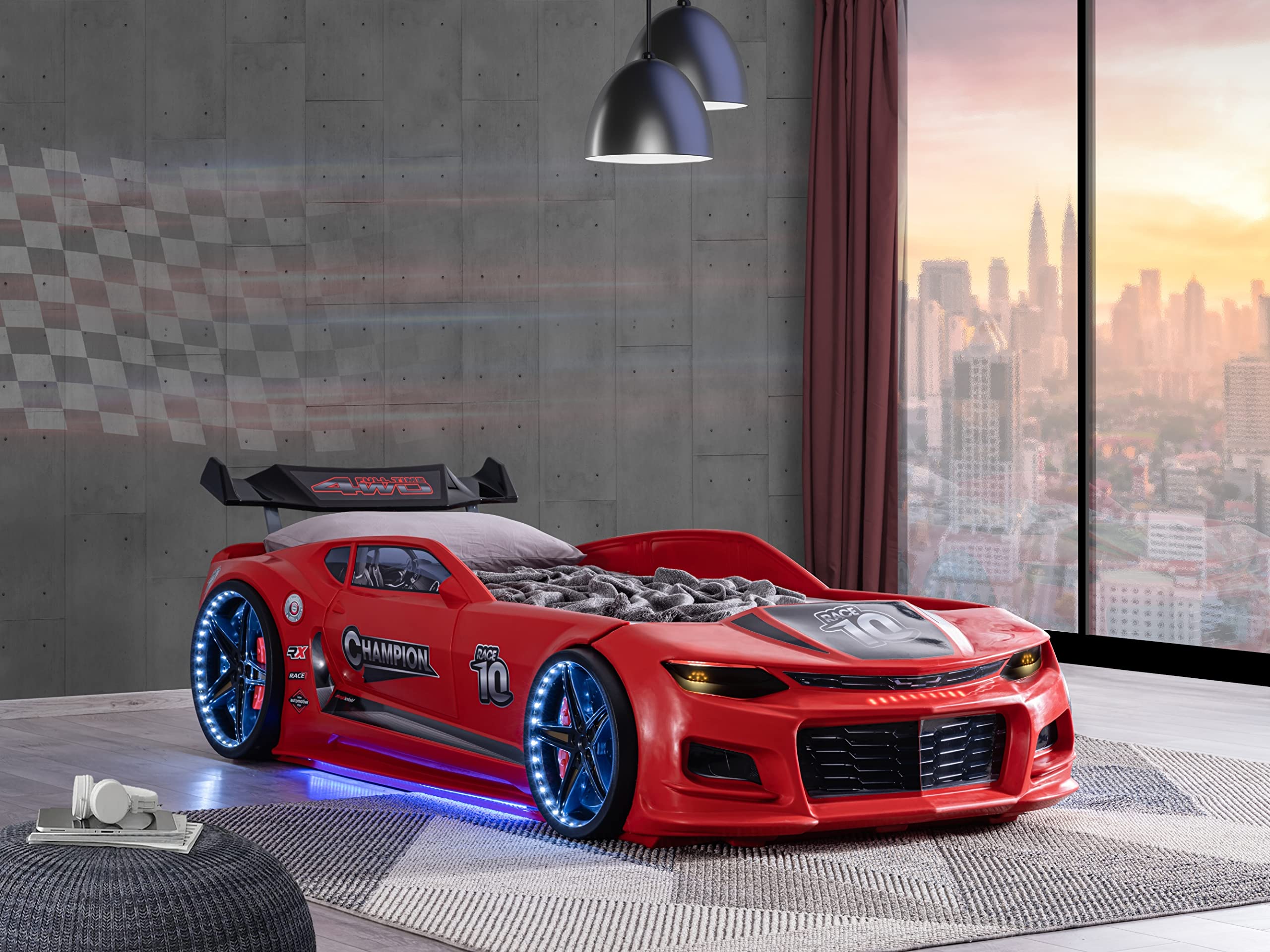 Racing Car Bed for Kids - Kids Car Bed with Led Lights