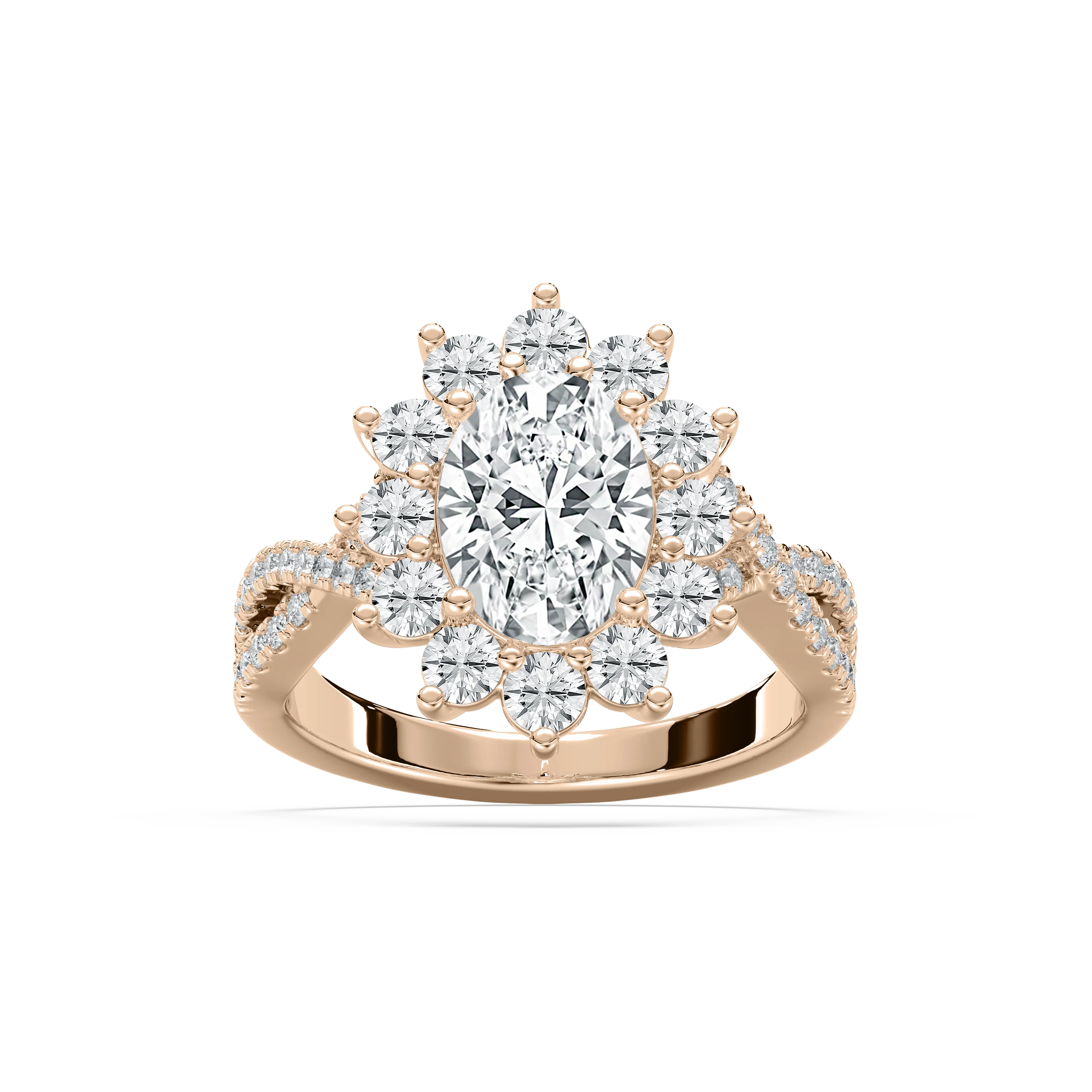 Vicky 3 ¹⁄₄ ctw Lab Grown Diamond Vintage Twist Halo Engagement Ring
