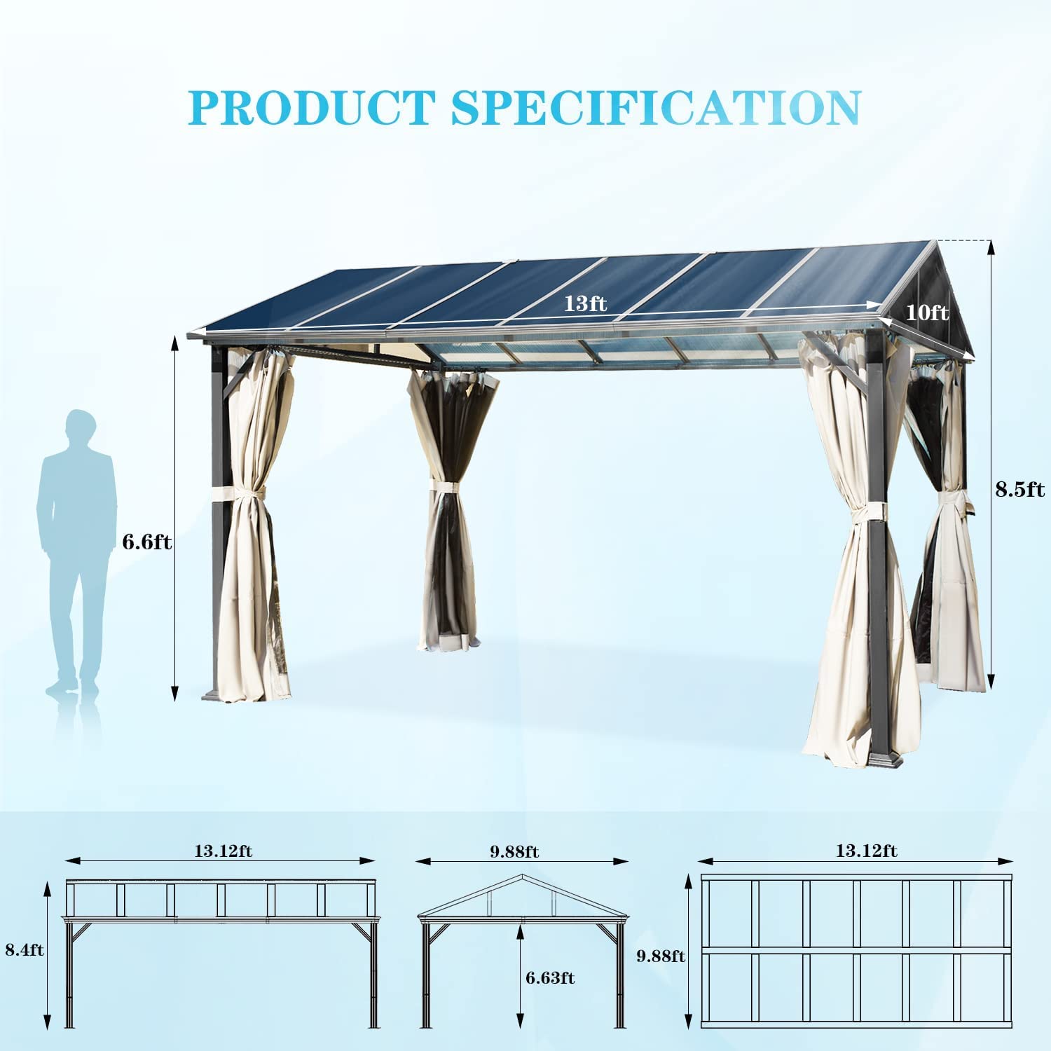 10x13 Hardtop Gazebo