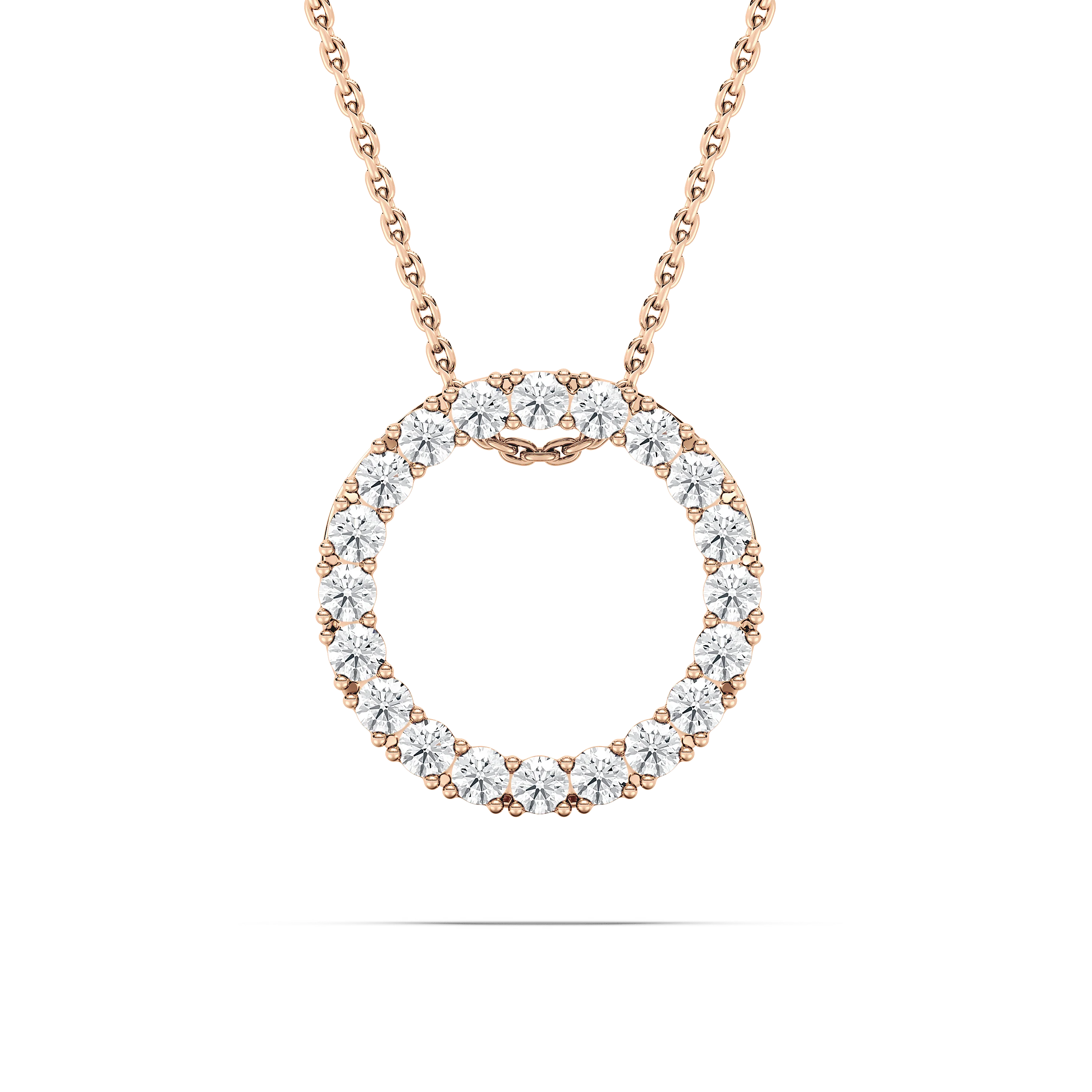 5/8 ctw Round Lab Grown Diamond Radiant Wreath Pendant  - 18 Inches