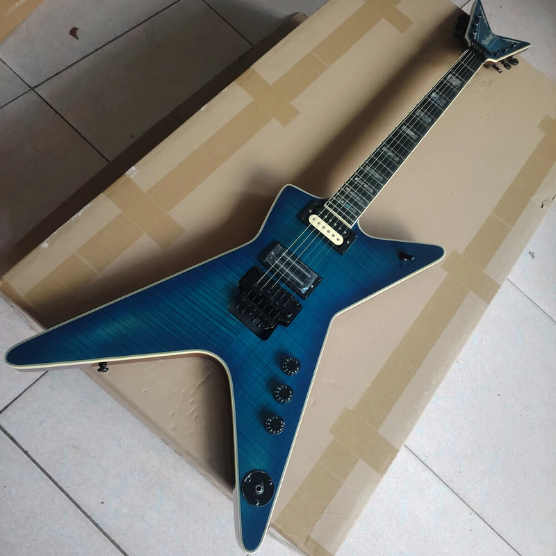 Factory Blue Flame Maple Top Electric Guitar 6 Strings High Quality
