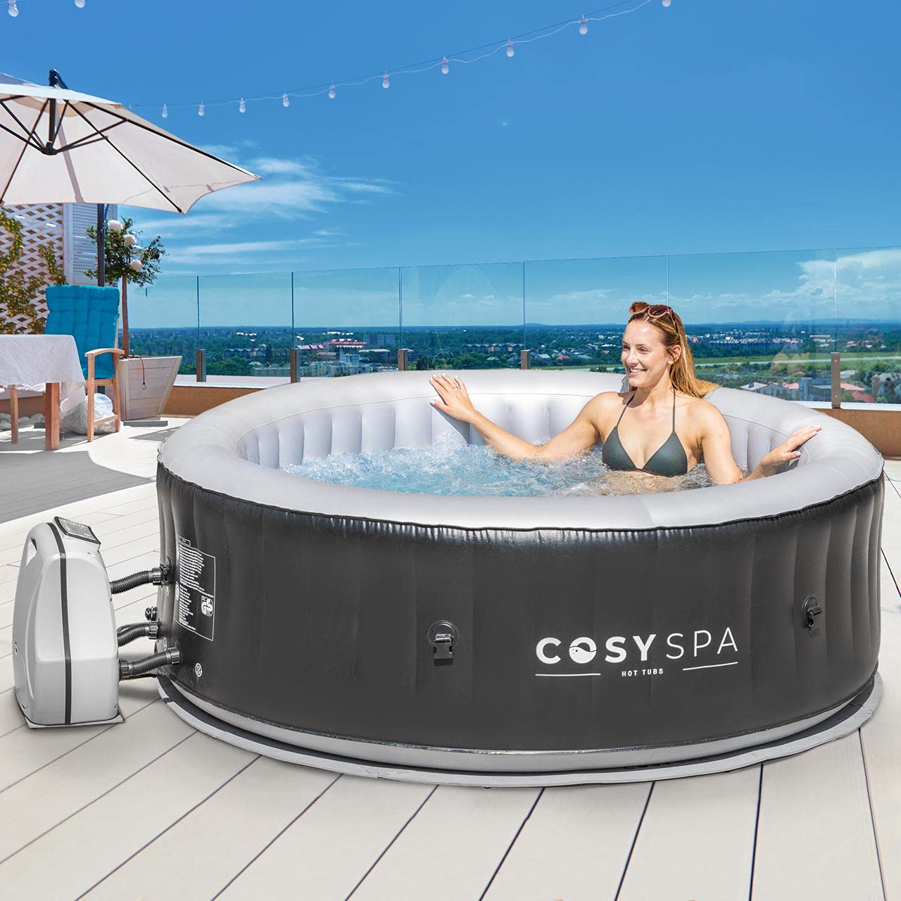 Inflatable Hot Tub Spa – Bubble Hot Tub | 2-6 Person Capacity