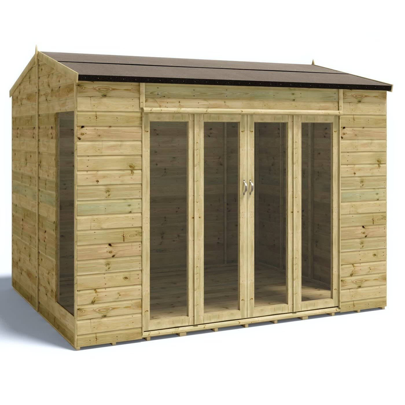 Wooden Summerhouse Garden Shed Wide Bi-fold Double French Doors
