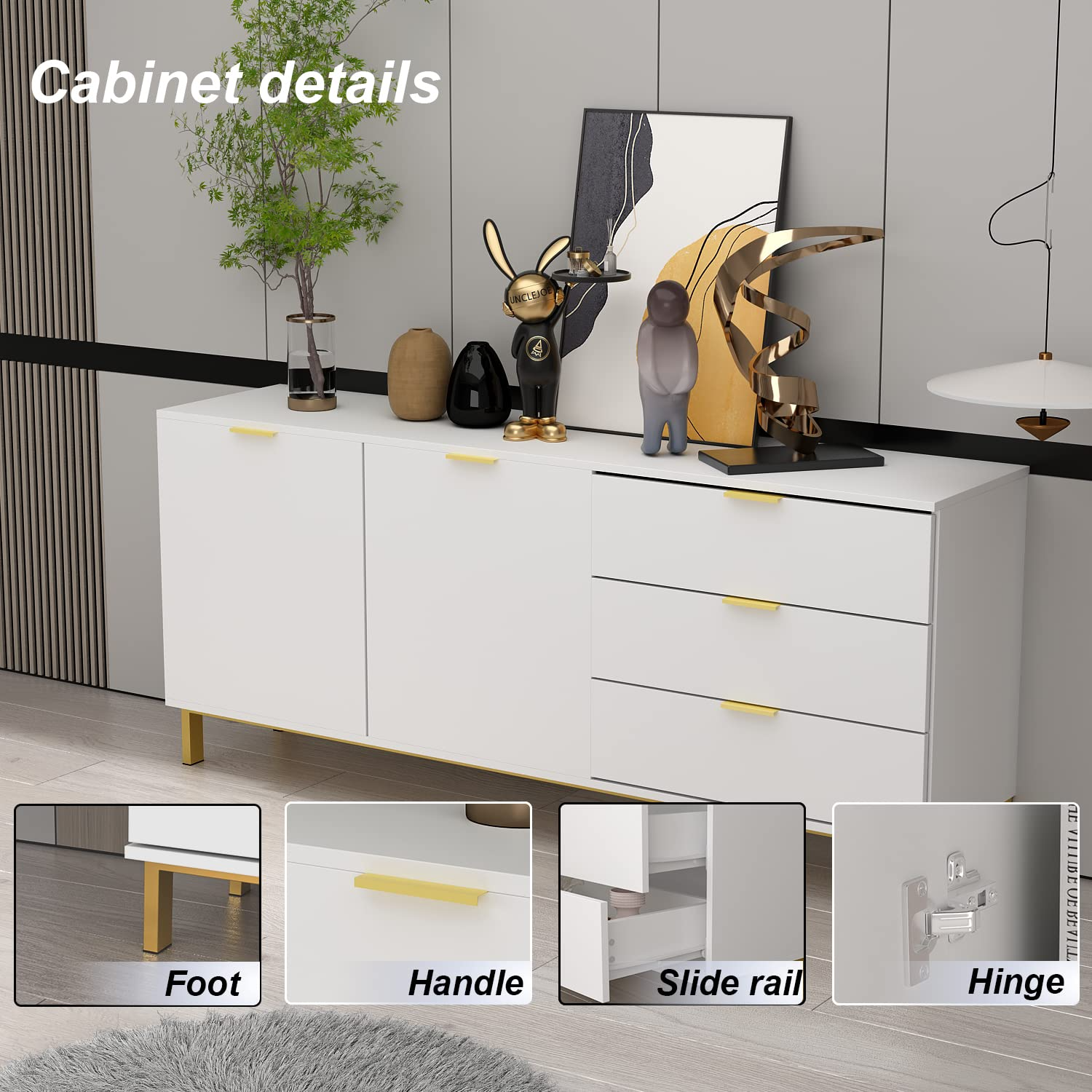 Buffet Drawers & 2 Doors Storage