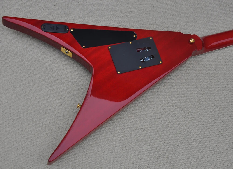 6 Strings Electric Guitars High Quality Golden Tremolo Bridge,Red Body