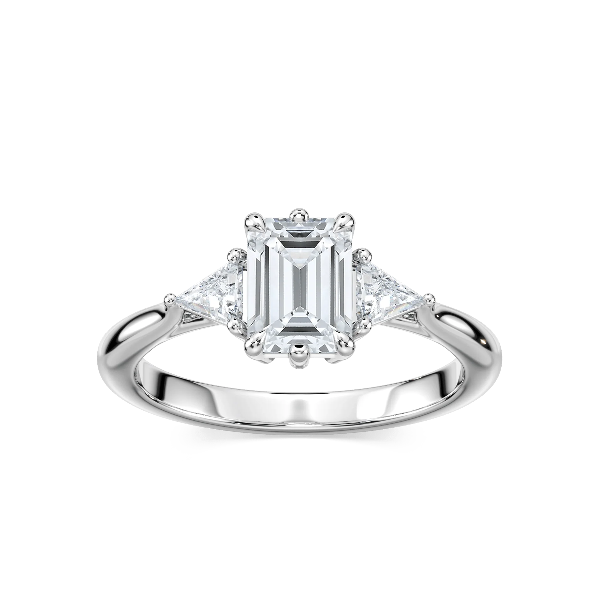 Elizabeth Lab Grown Diamond Six Prong Three Stone Engagement Ring