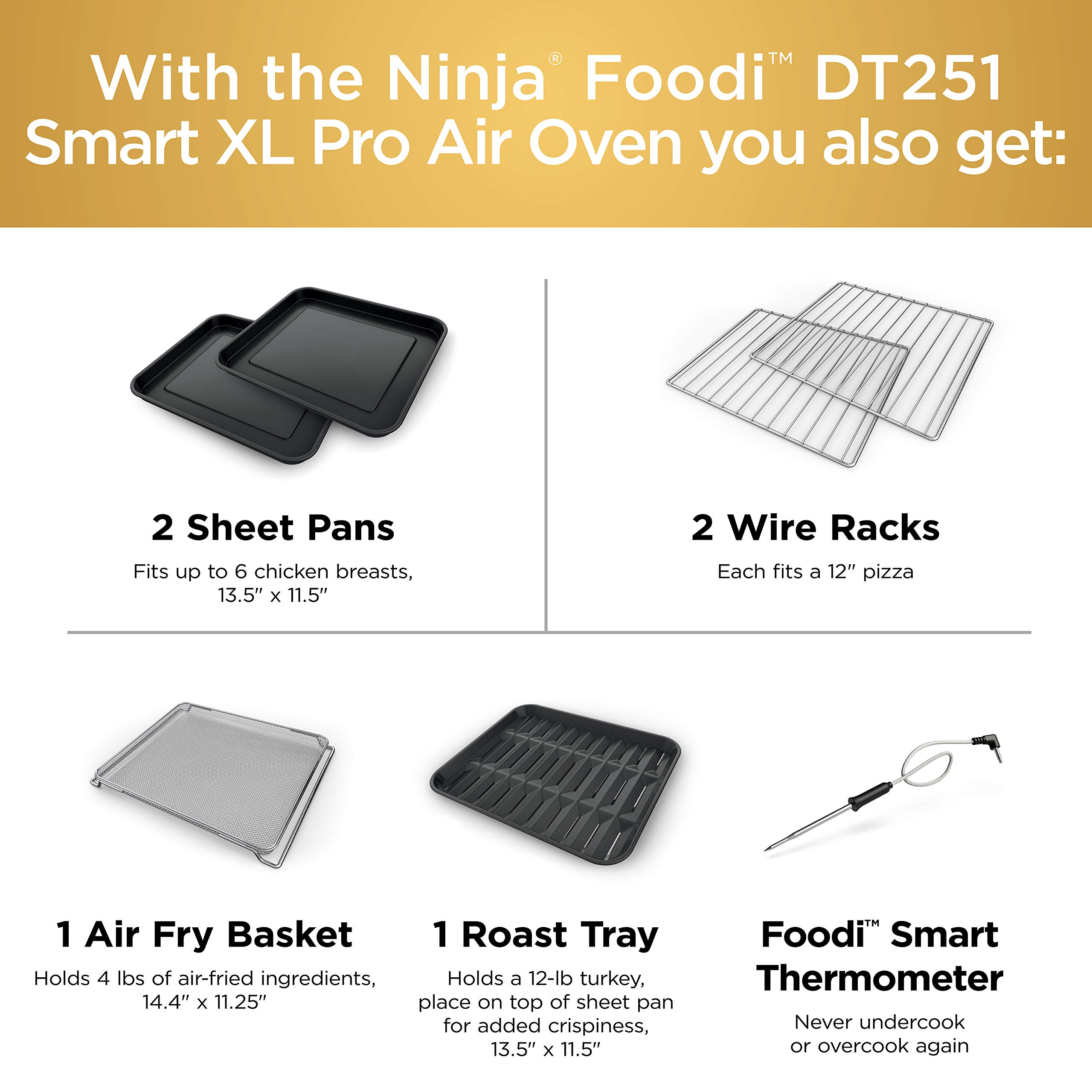 Ninja DT251 Foodi 10-in-1 Smart XL Air Fry Oven