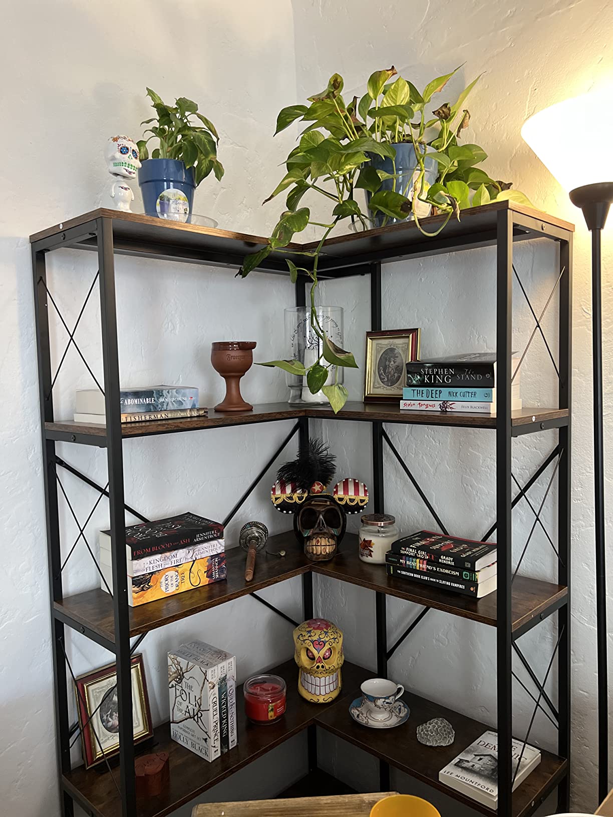 5-Shelf Corner Bookshelf