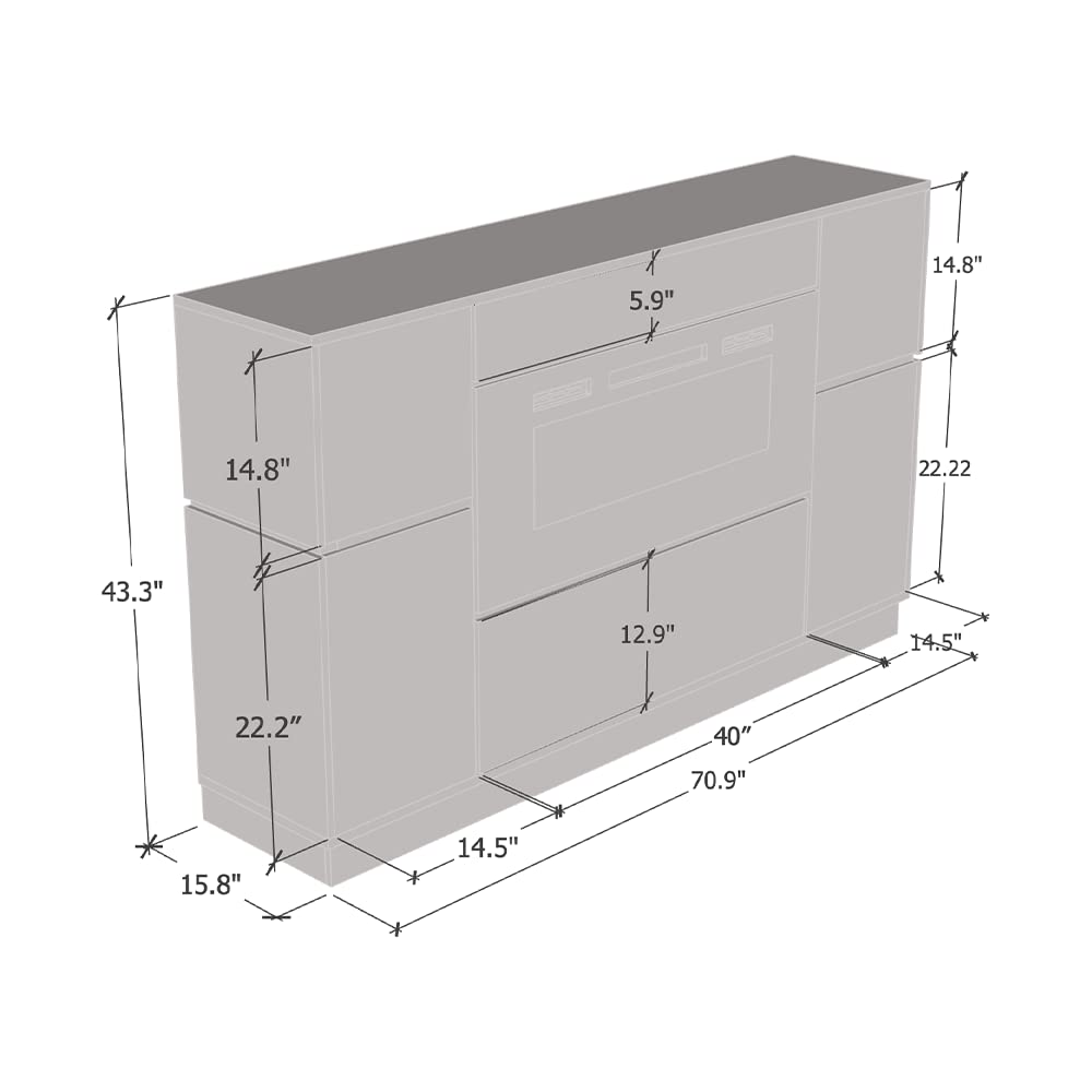 Meble Furniture Odessa WH-EF Fireplace Sideboard