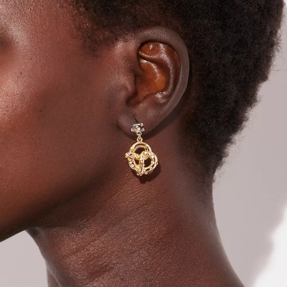 COAthtCH Bumble Bee Pretzel Mismatch Earrings