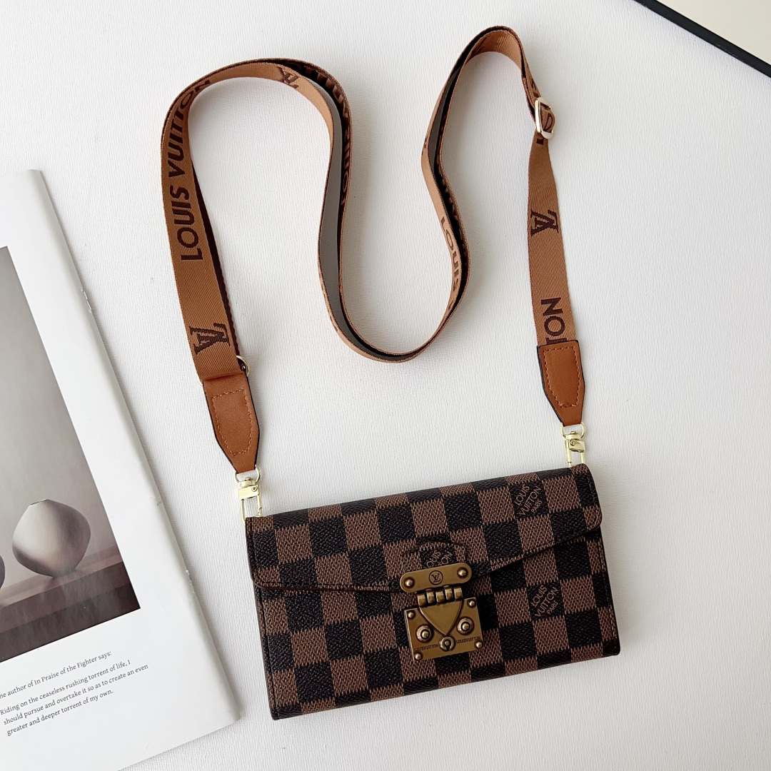 Louis Vuitton & Gucci Luxury Monogram Wallet Crossbody Phone Purse Case