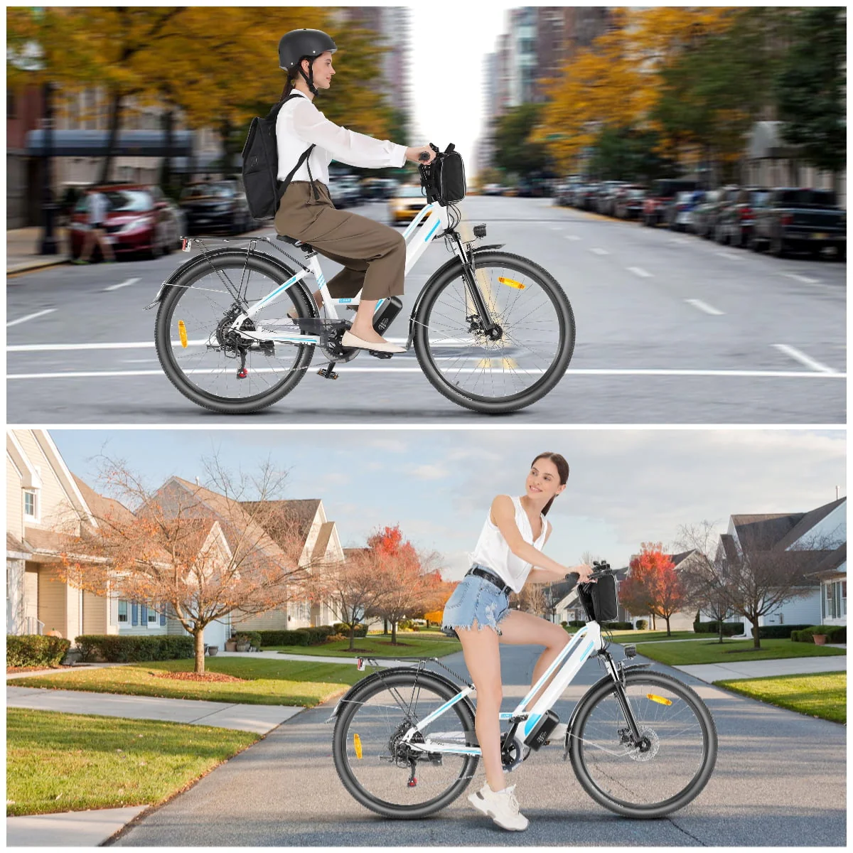 Elifine 26in Electric Commuter Bike, 500W, 48V 7.8Ah, 7-Speed