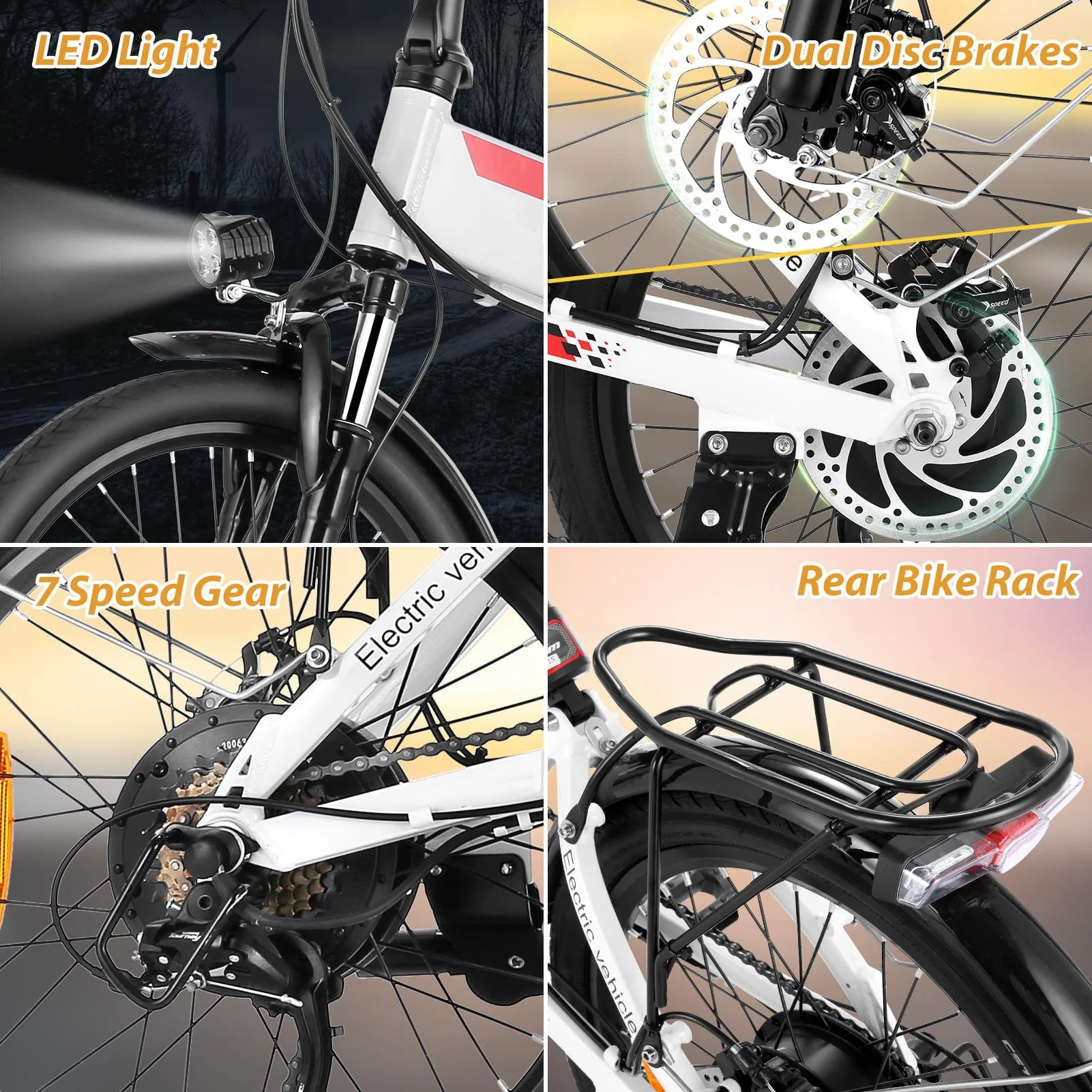 Gocio 20in Folding Electric Commuter Bike, 500W, 48V 7.8Ah