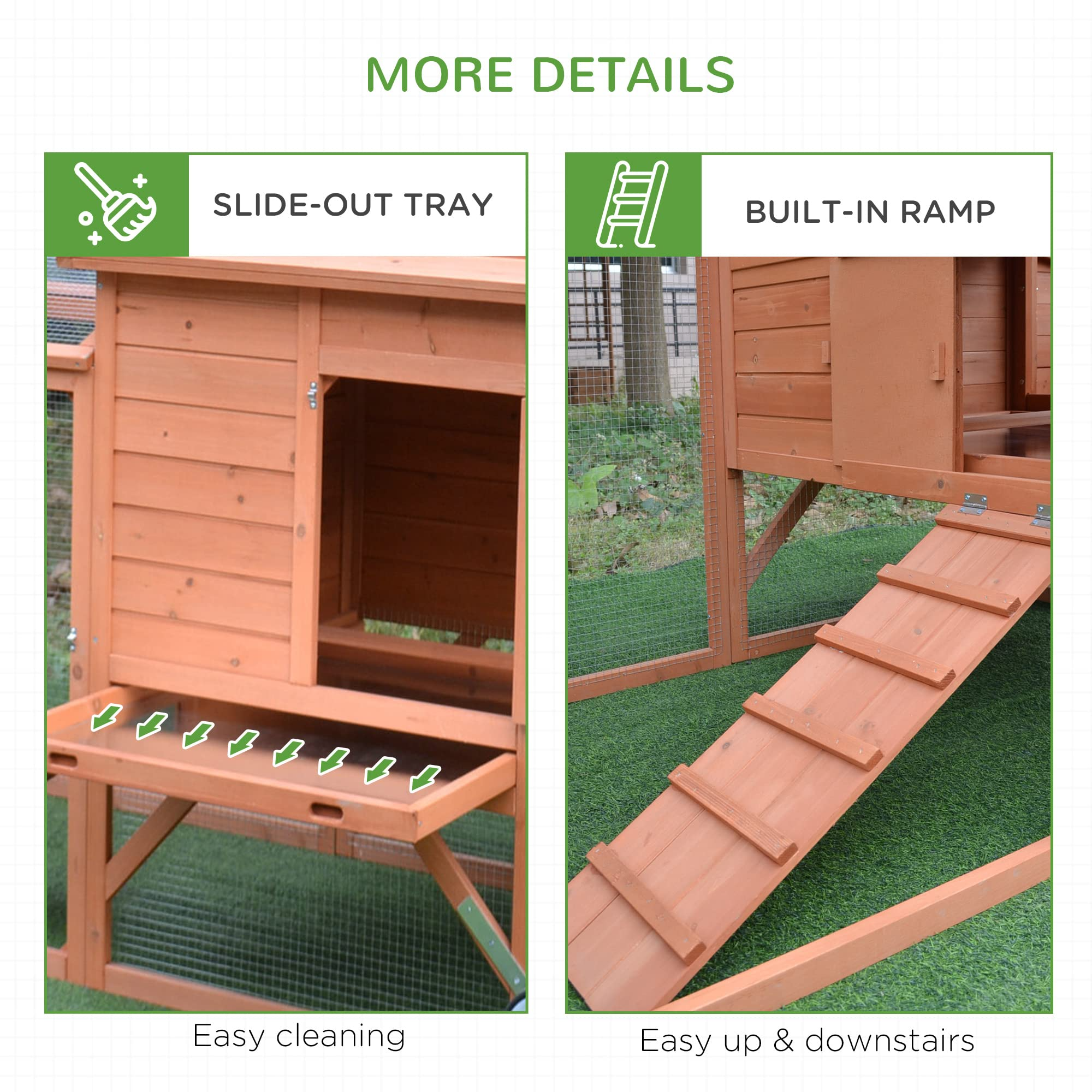 96.5 Chicken Coop Wooden Rabbit Hutch Portable Backyard