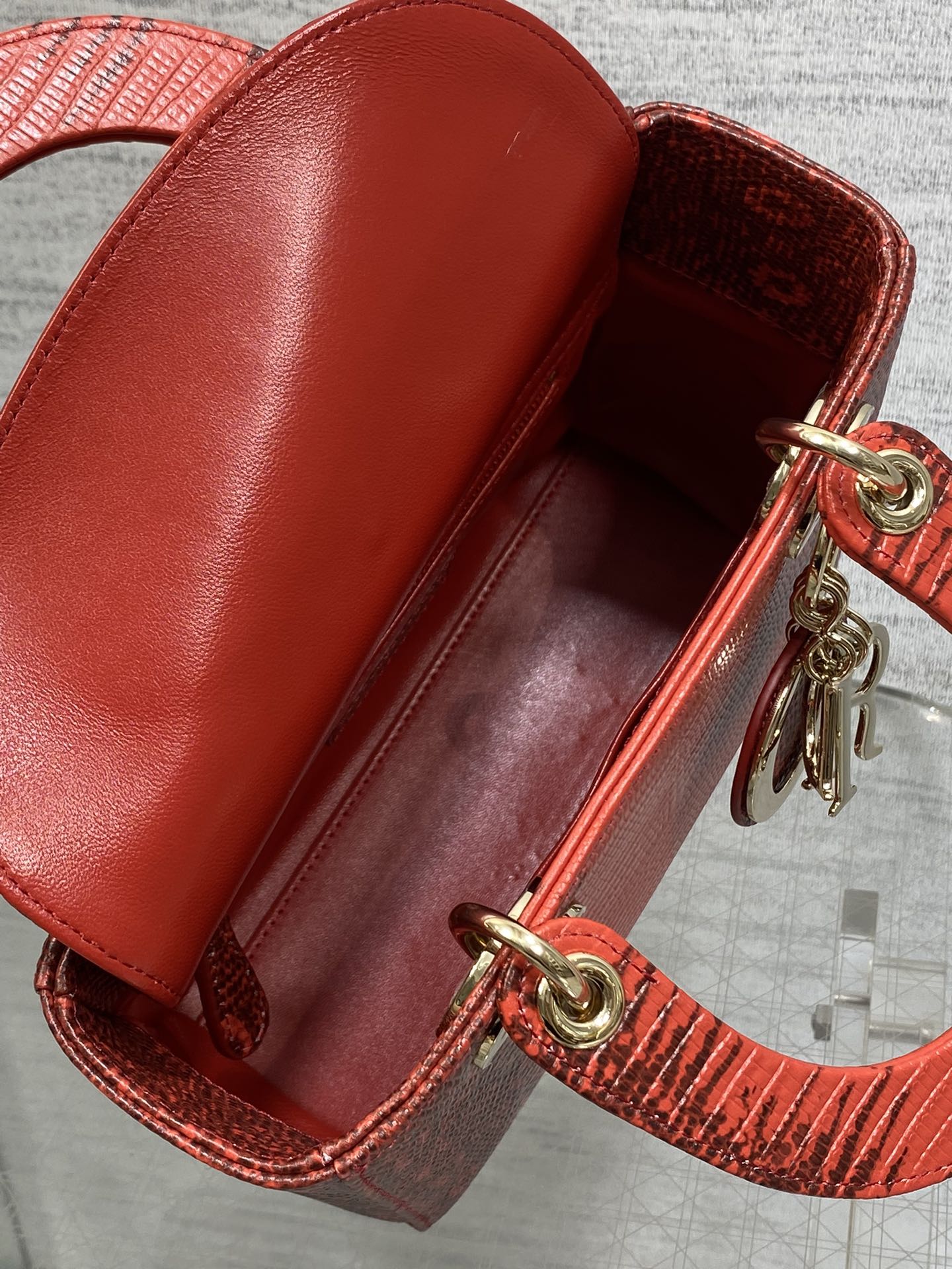 Dior Lady Mini Scarlet Bag