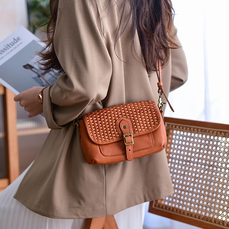Handwoven Leather Crossbody Bag
