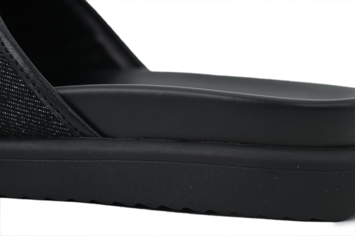 LOUIS VUITTON Slippers Black Denim Fabric