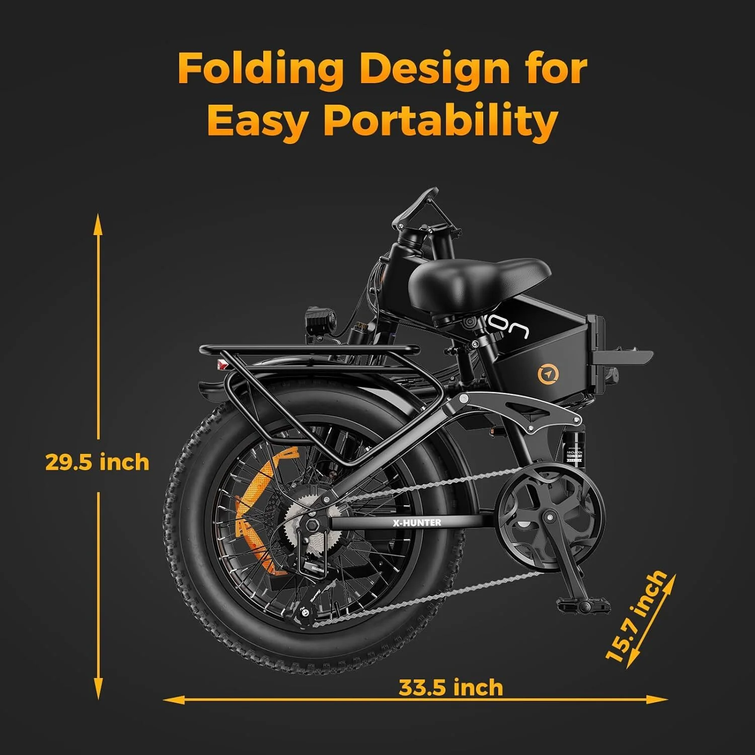 Jasion X-Hunter 20in Folding Fat Tire Electric Bike, 750W