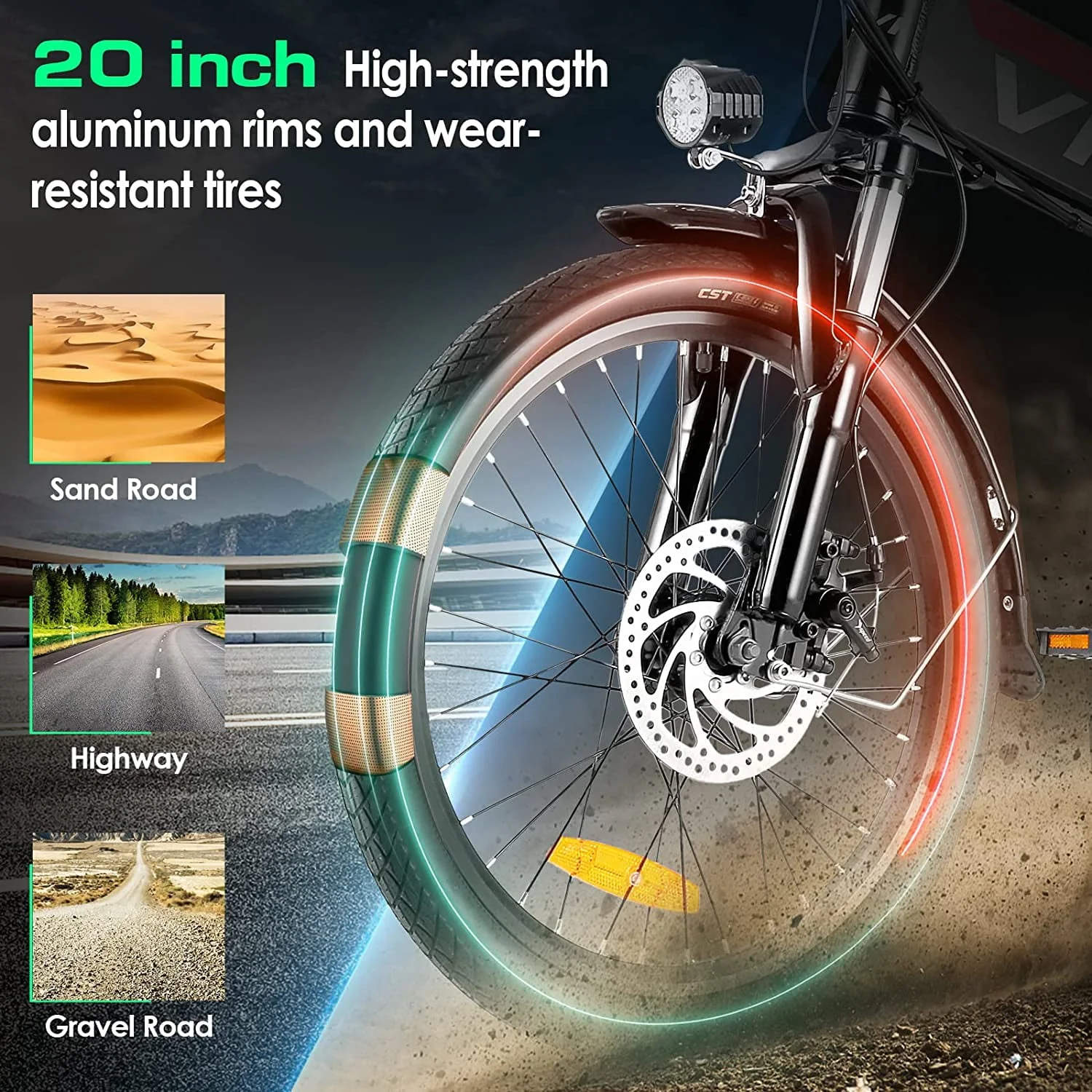 Vivi 20in Folding Electric Bike, 500W, Full Suspension