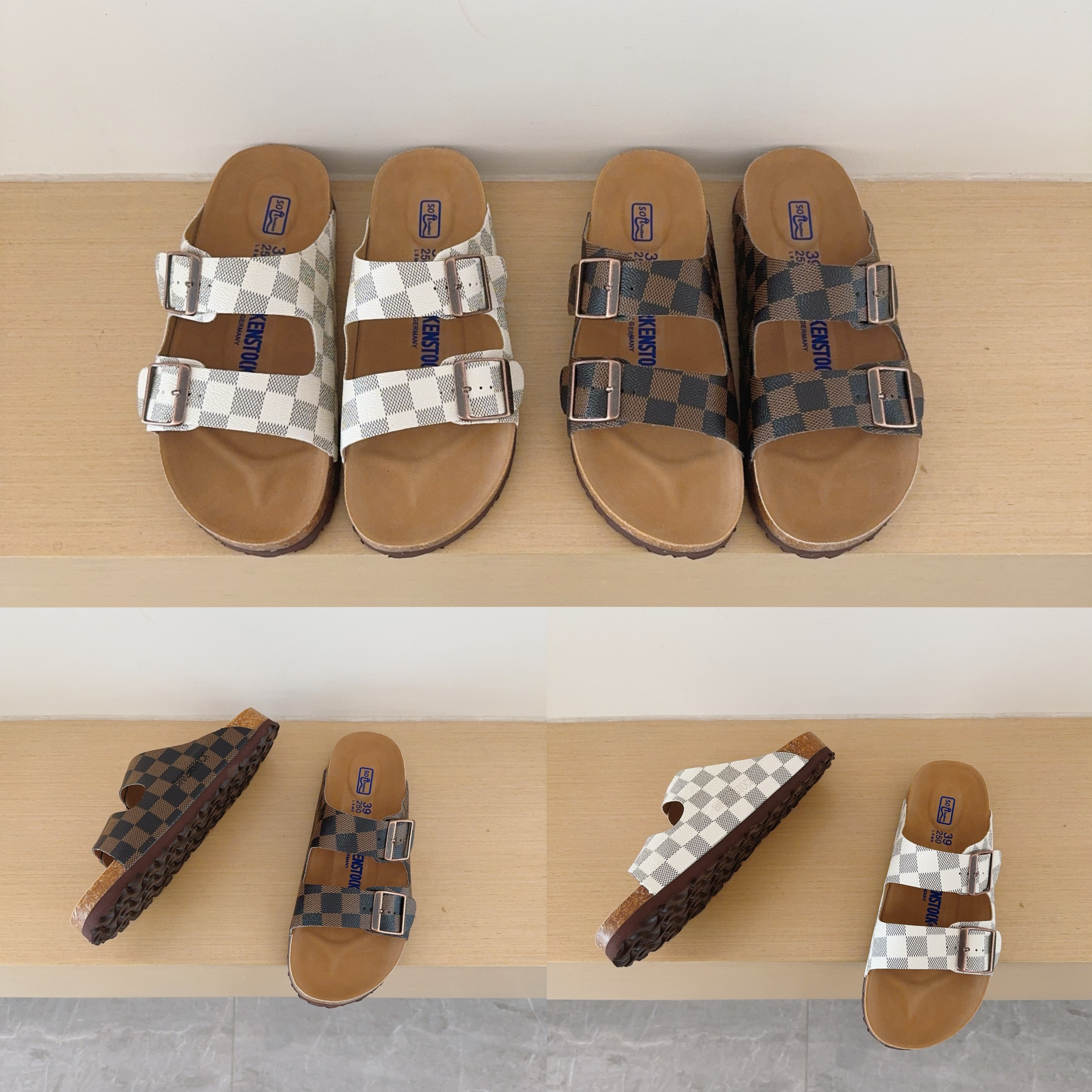 UGG Kids Checkerboard Birken-Style Two-Strap Sandals Adult And Kids