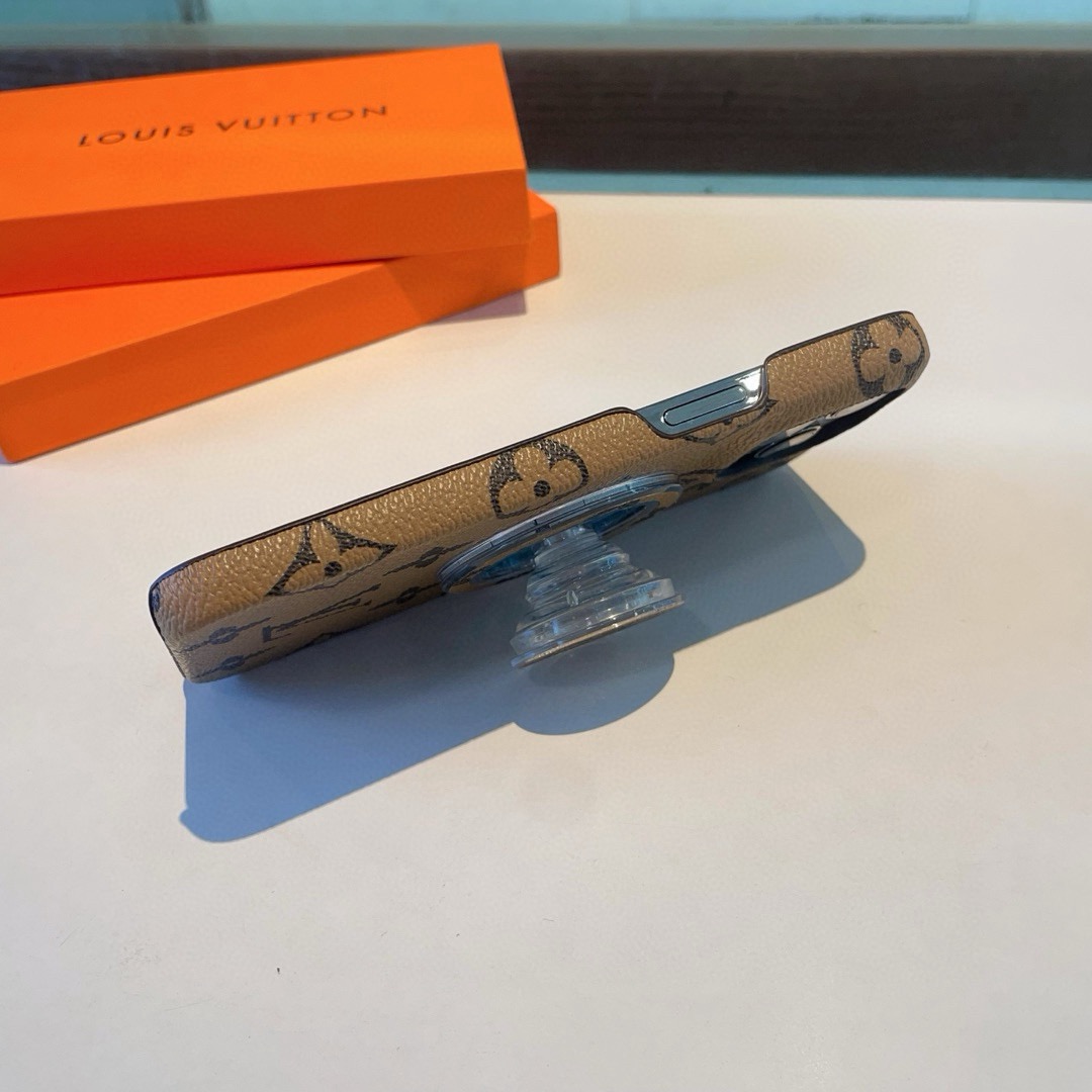 LV Classic Monogram Phone Case with Strong Magnetic & Logo Stand
