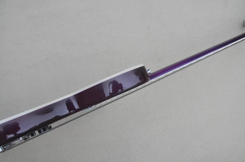 Purple body 4 Strings Electric Bass guitar Flame maple veneer Chrome Hardware