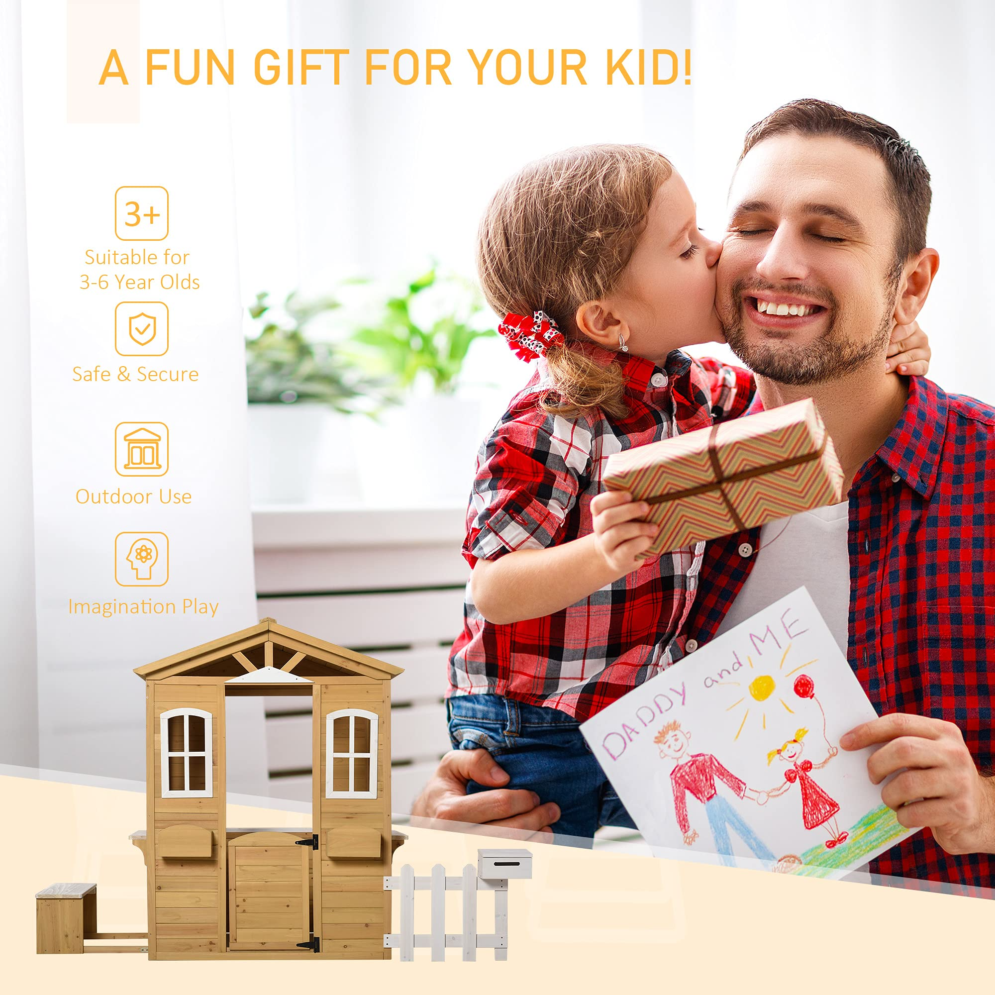 【Baby&Kids】Outdoor 【Baby&Kids】 Playhouse for Kids Wooden Cottage