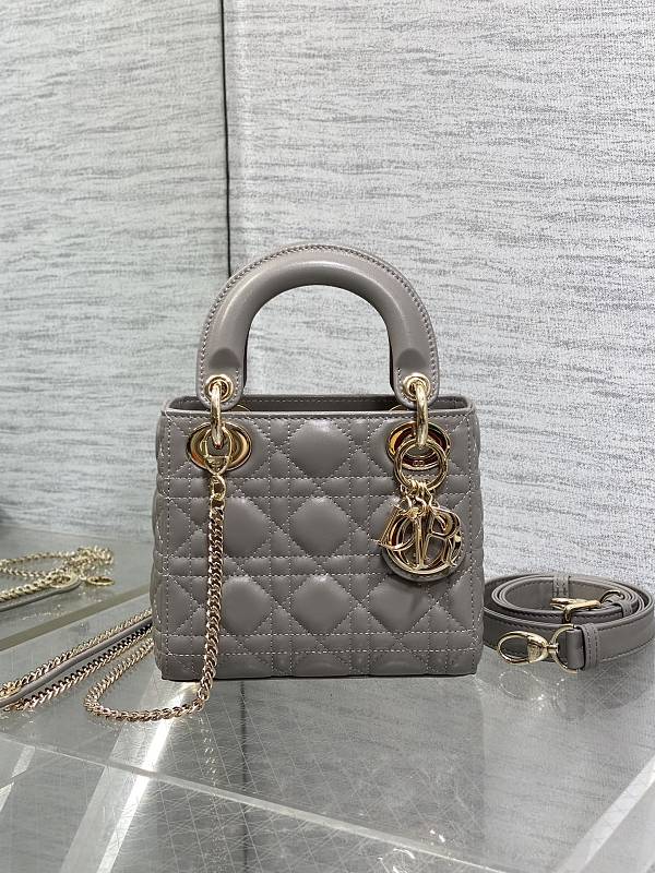 Lady Dior Micro Bag Pearl Gray