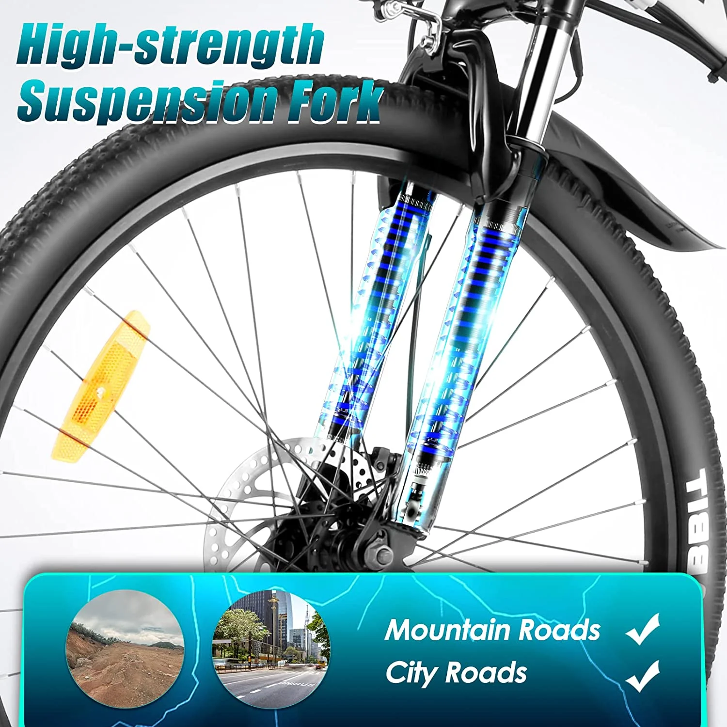 Vivi 26in Folding Electric Mountain Bike, 500W, 21-Speed