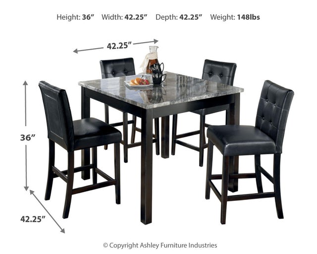 Maysville Counter Height Dining Table and 4 Bar Stools