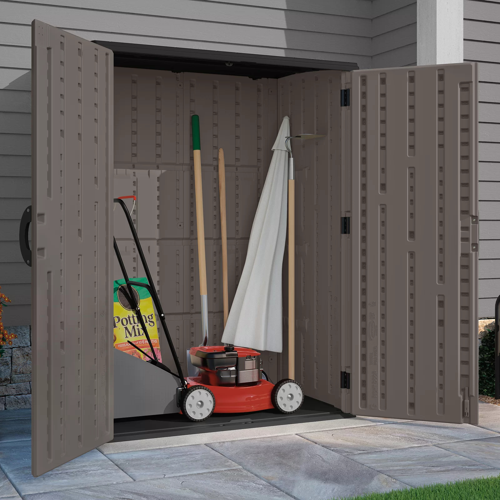 4x3 ft Plastic Vertical Tool Shed