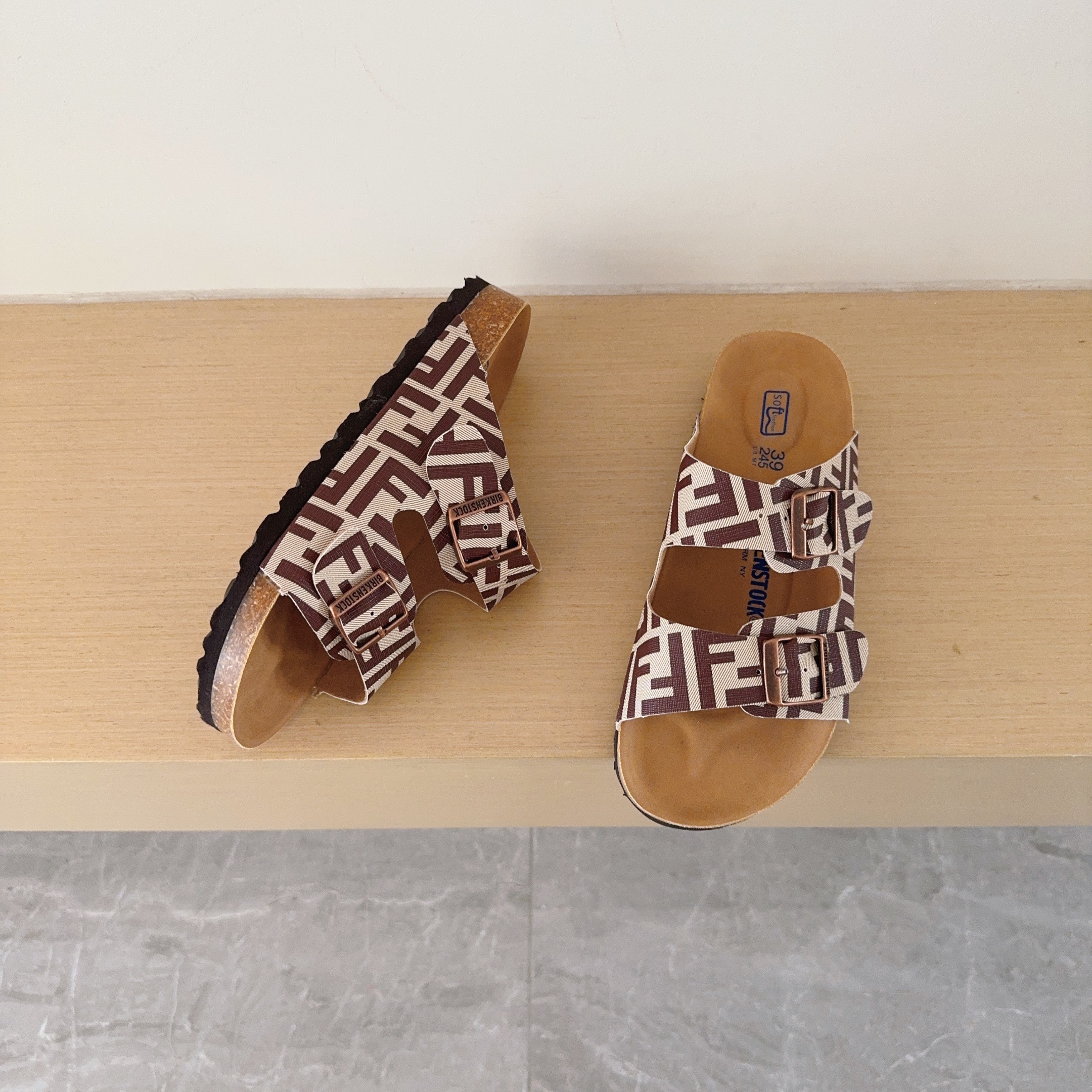 UGG Kids FF Check Birken-Style Two-Strap Sandals Adult And Kids