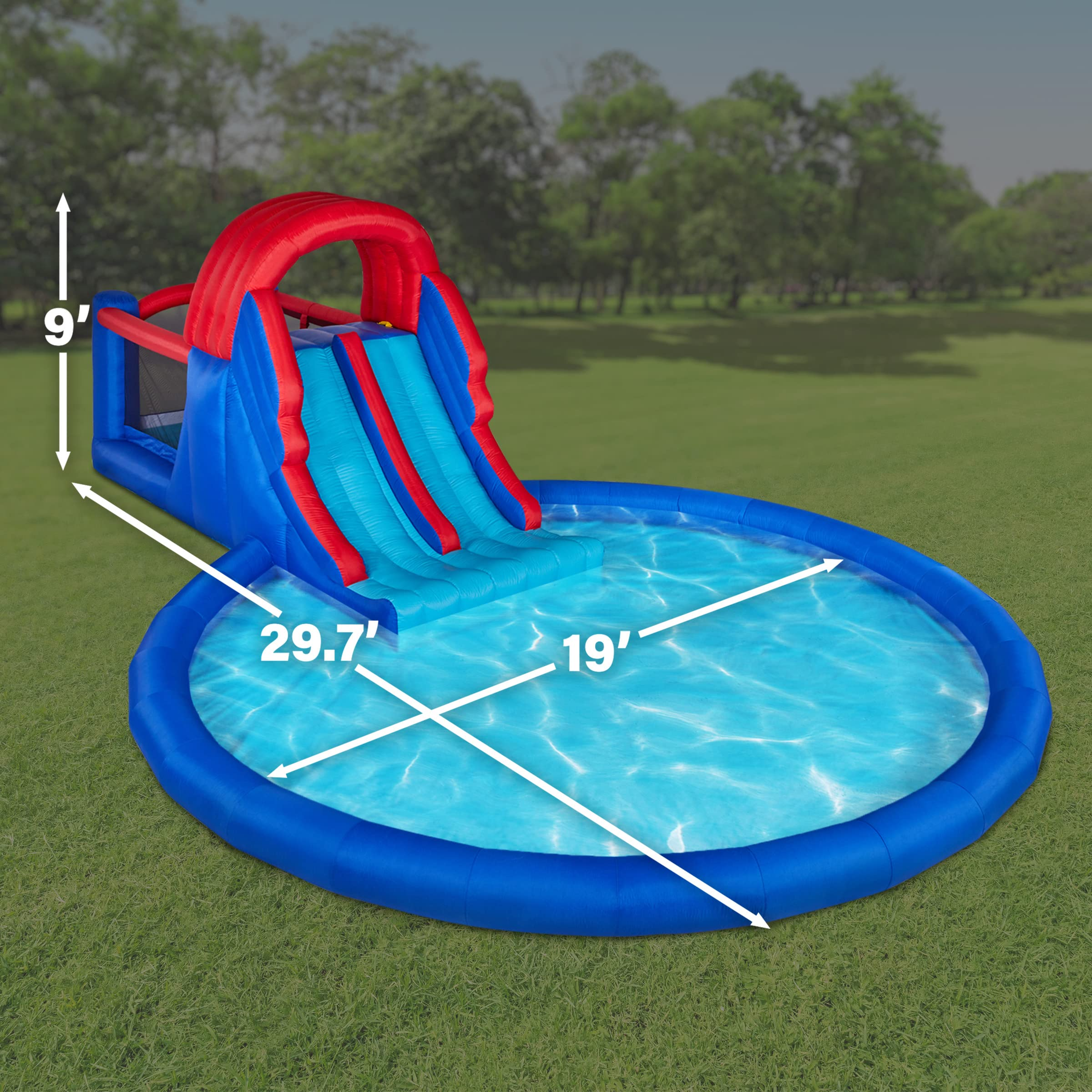 Dual Slide Roundabout Inflatable Water Park