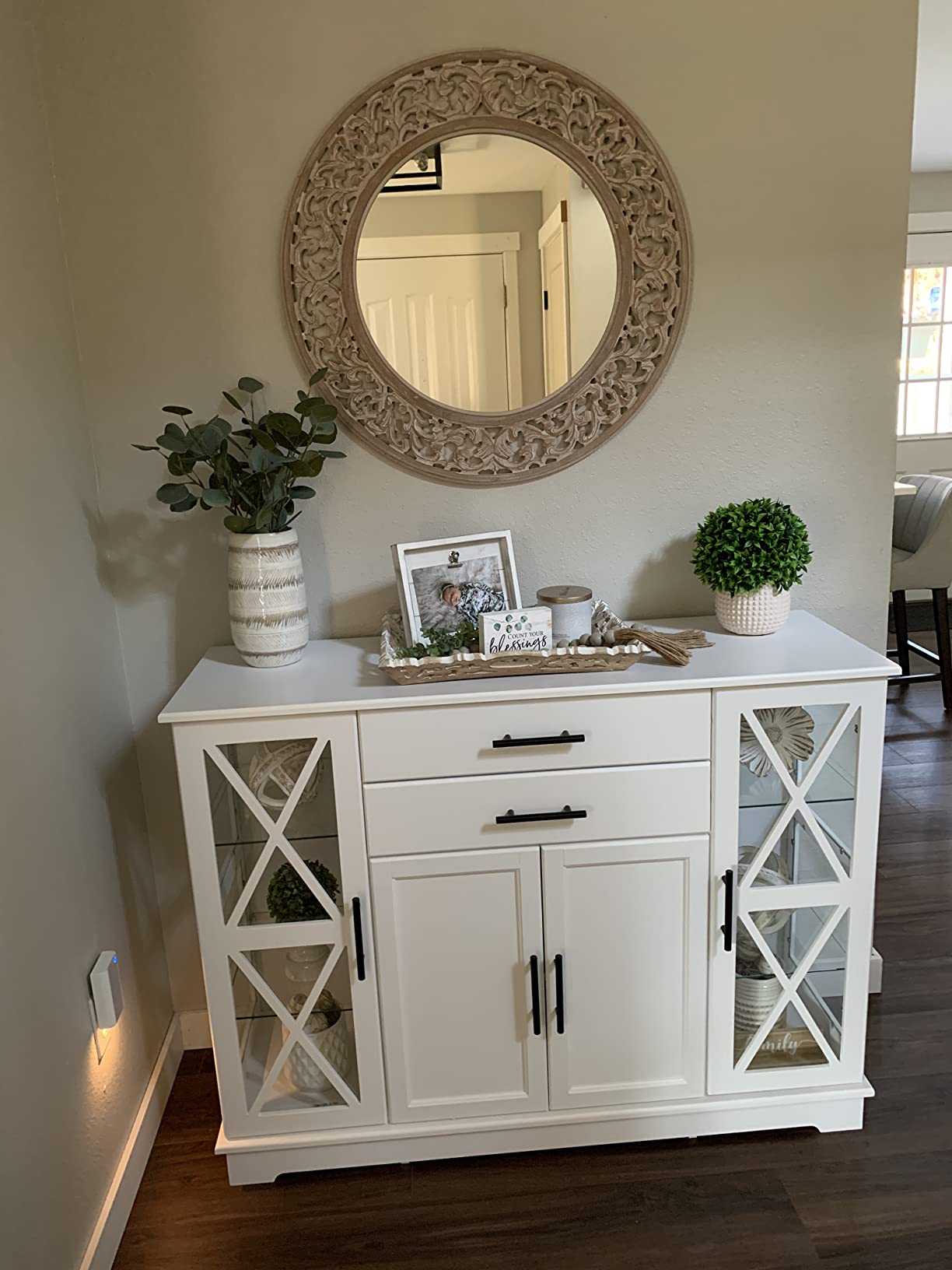 Wood 47 Inch Sideboard Buffet Storage Cabinet Console Sofa Table
