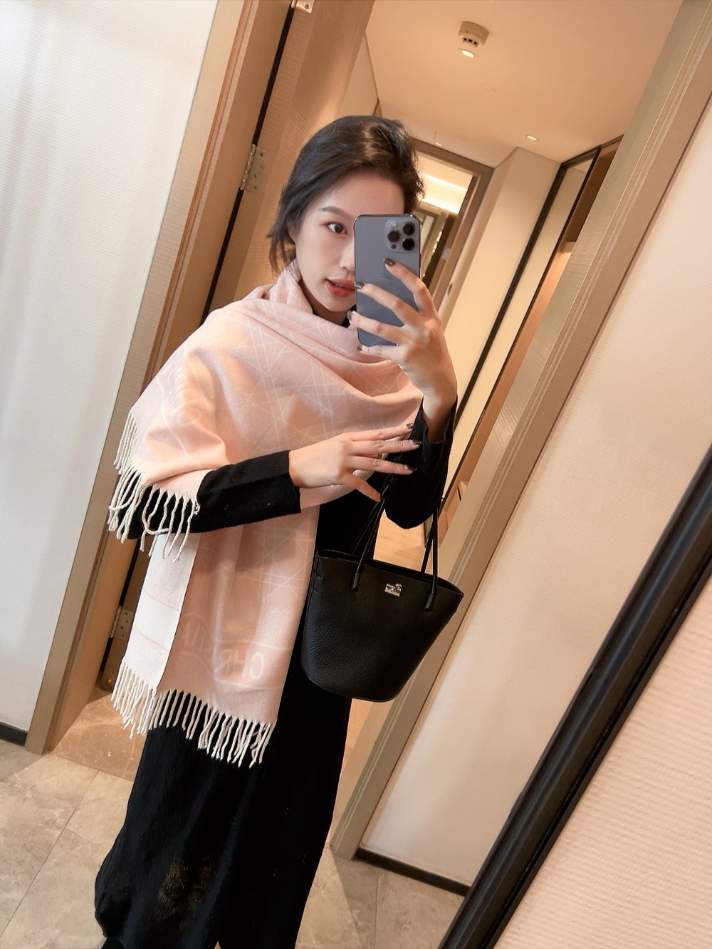 Dior Scarf Ivory and Pink