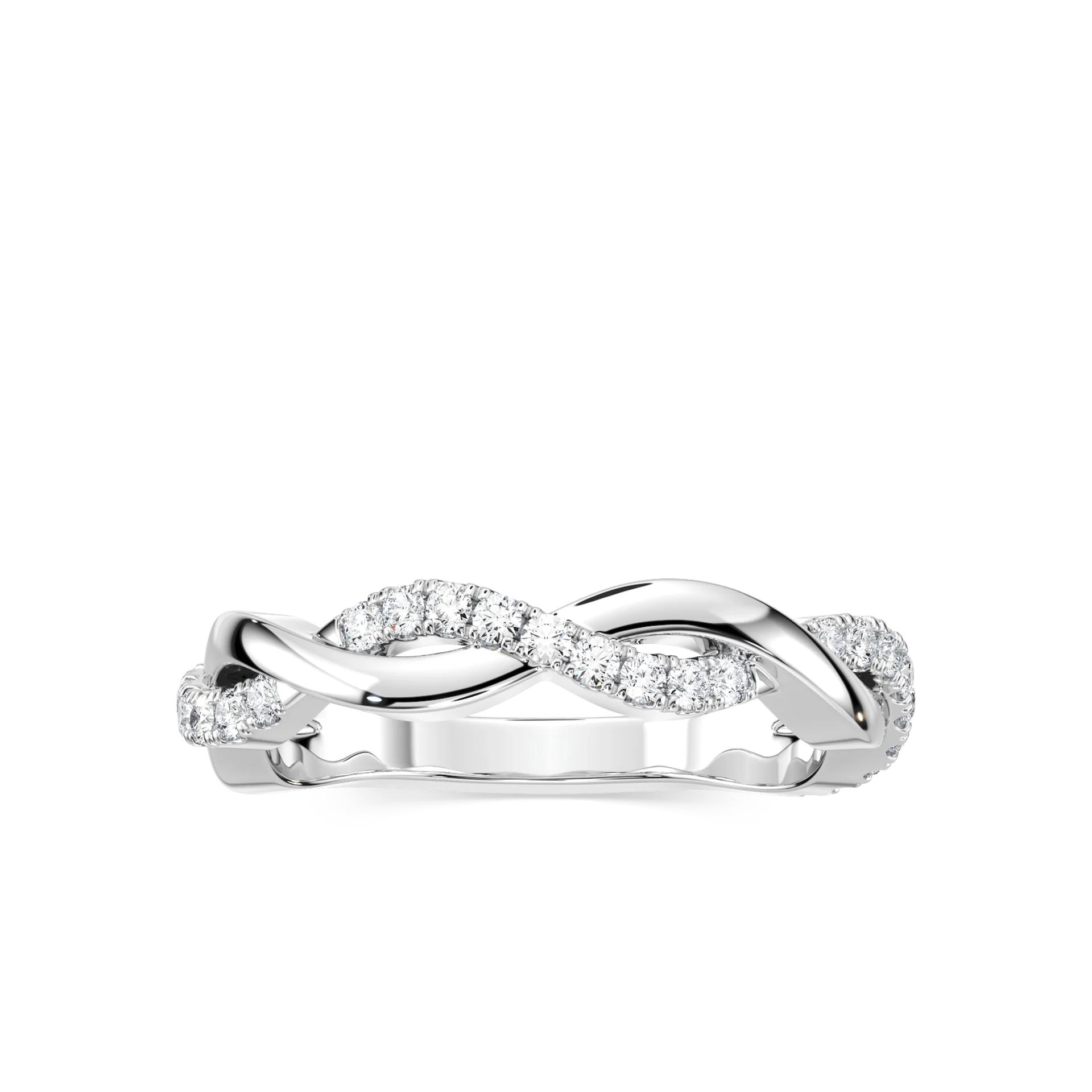 Sadie 1/4 ctw Round Lab Grown Diamond Twist Wedding Band