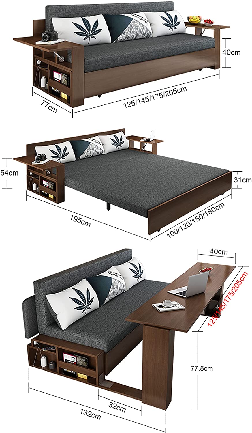 Solid Wood Sofa Bed