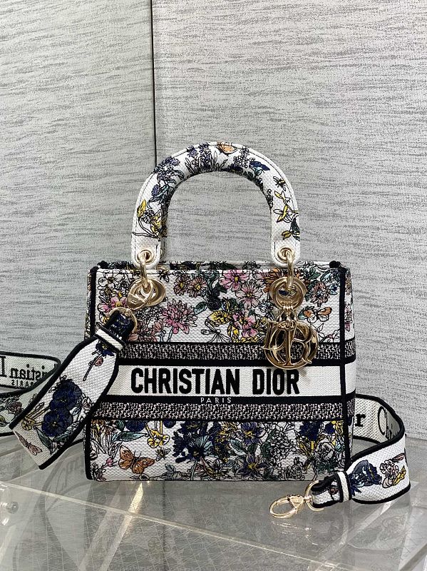 Dior Book Tote Mini Dark Floral