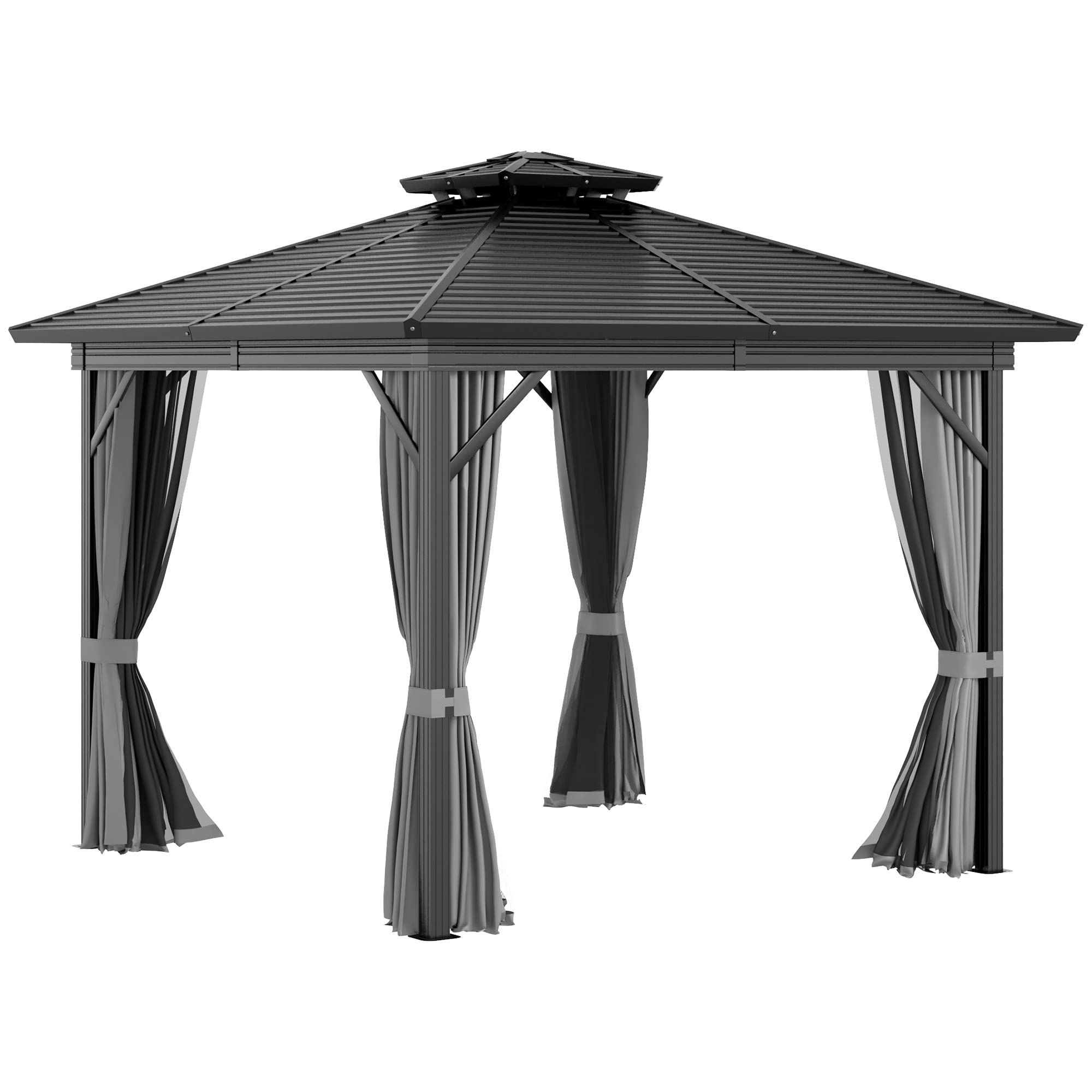 10x10 Hardtop Gazebo with Aluminum Frame