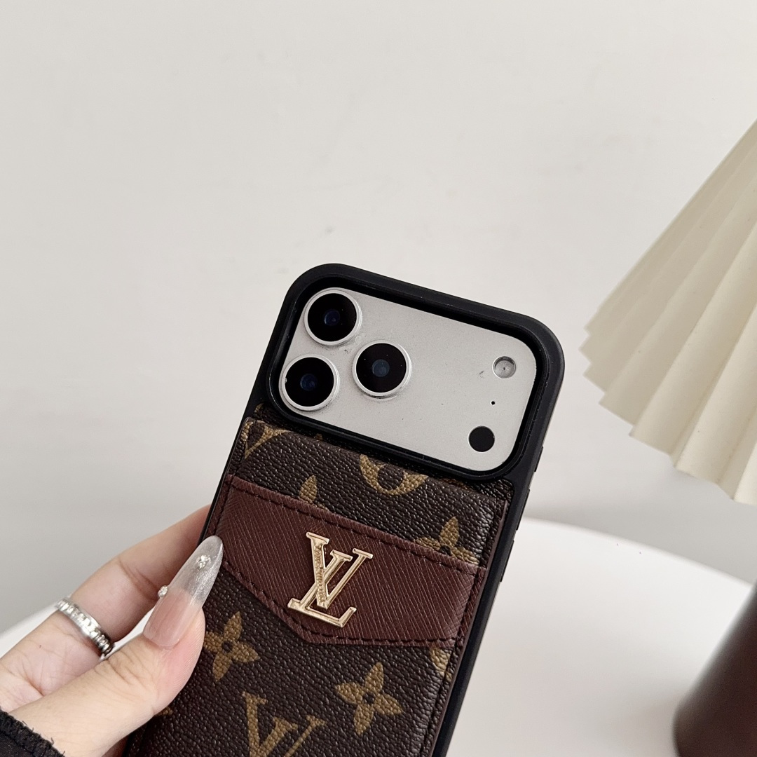Luxury LV & Gucci Monogram Card Holder Wallet Phone Case