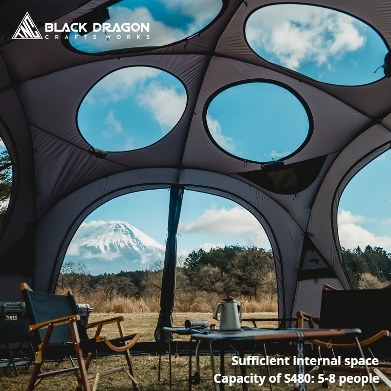 BLACK DRAGON S480 Nylon Tent Spherical Dome, Large Space, Windproof and Rainproof